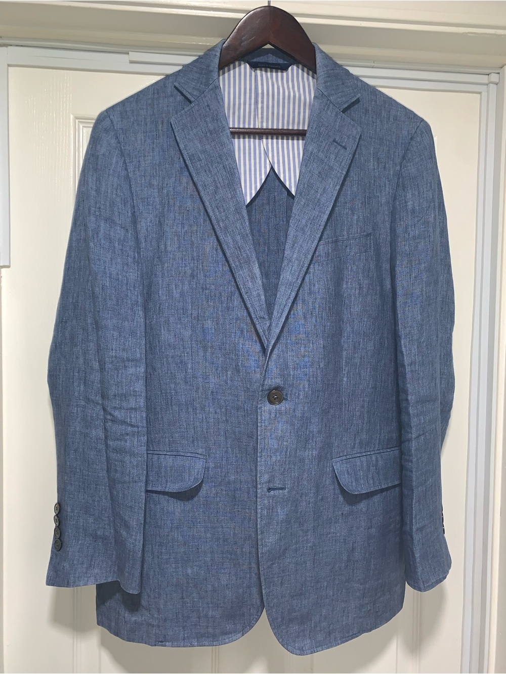 Brooks Brothers 100% Italian-Linen Shell w/cotton-blend butterfly lining blazer